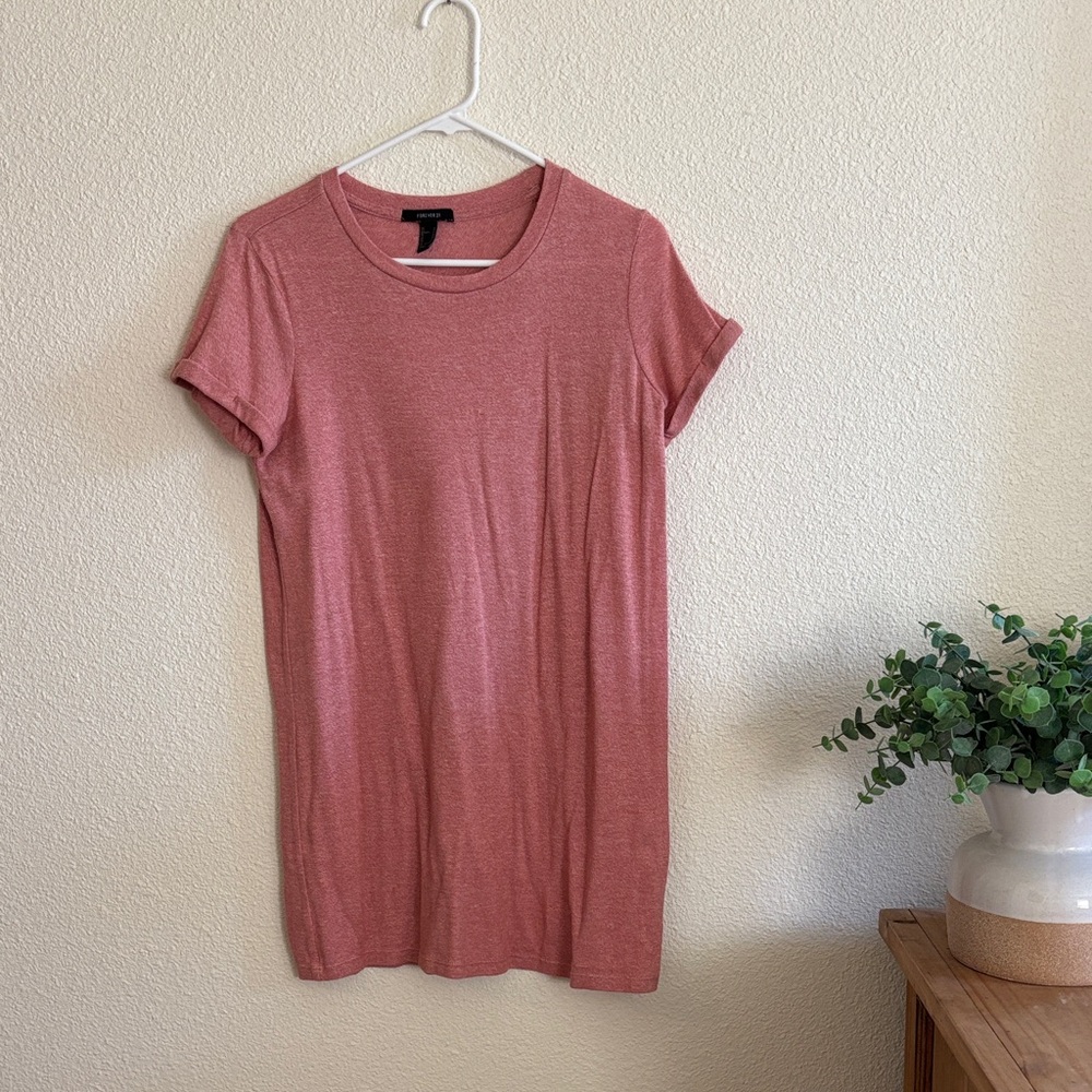 Casual Pink Women's T-shirt Dress